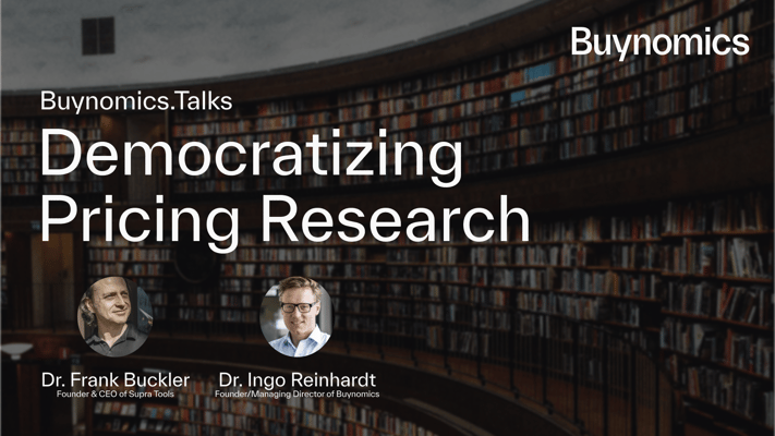 Buynomics.Talks: Democratizing Pricing Research with Dr. Frank Buckler