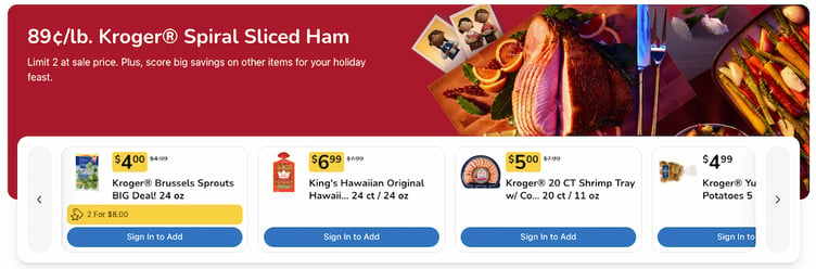 Kroger discounted holiday food bundles