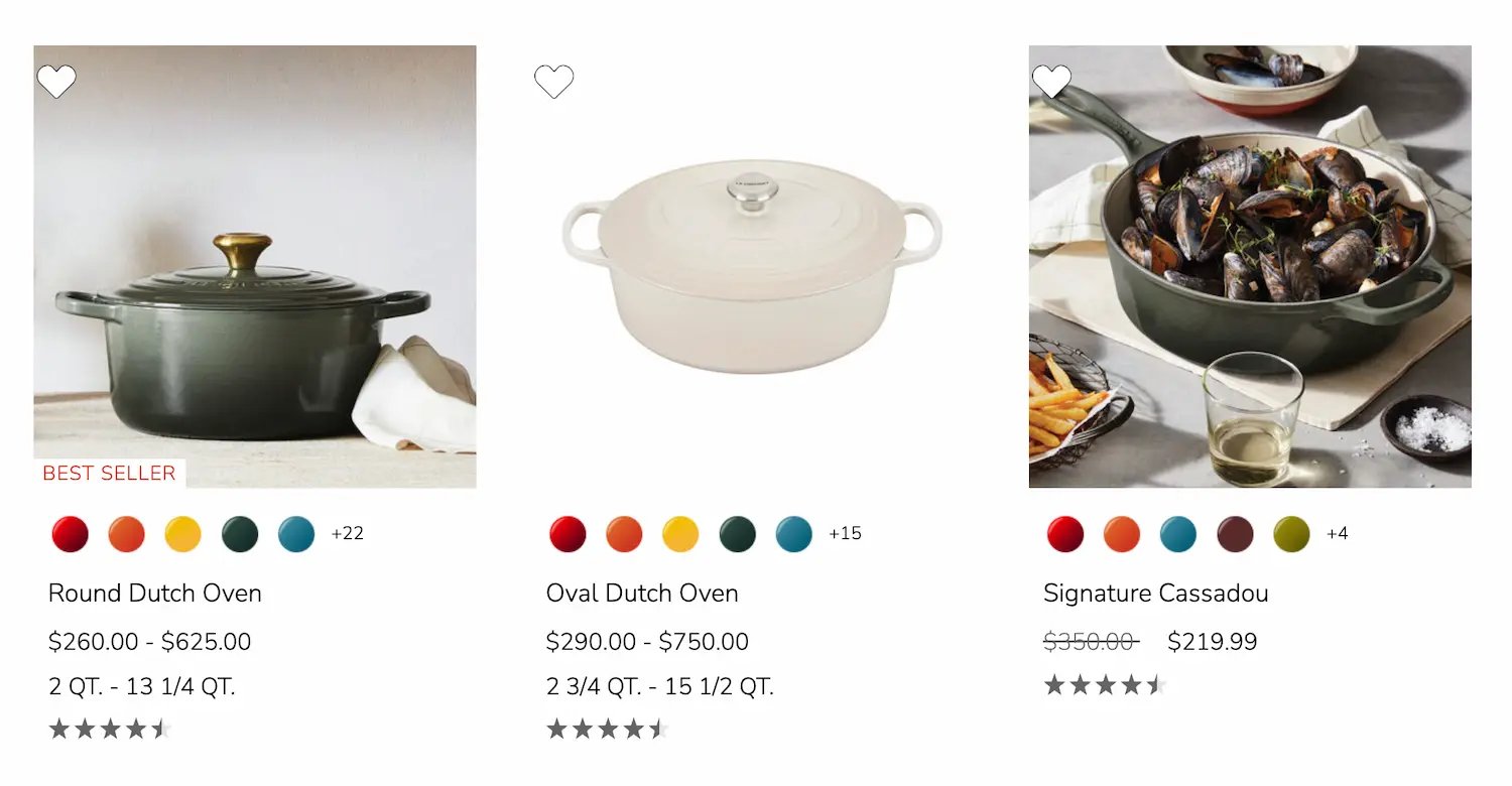 Le Creuset uses even pricing for bestseller and new items but odd pricing on discounted items