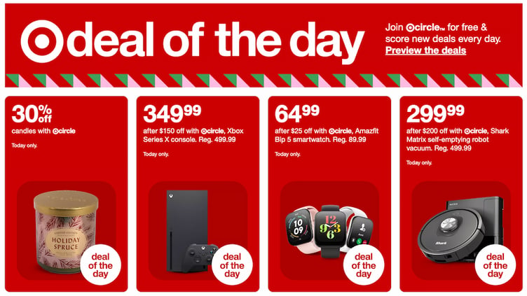 Target shares daily deals to encourage shoppers to buy fast