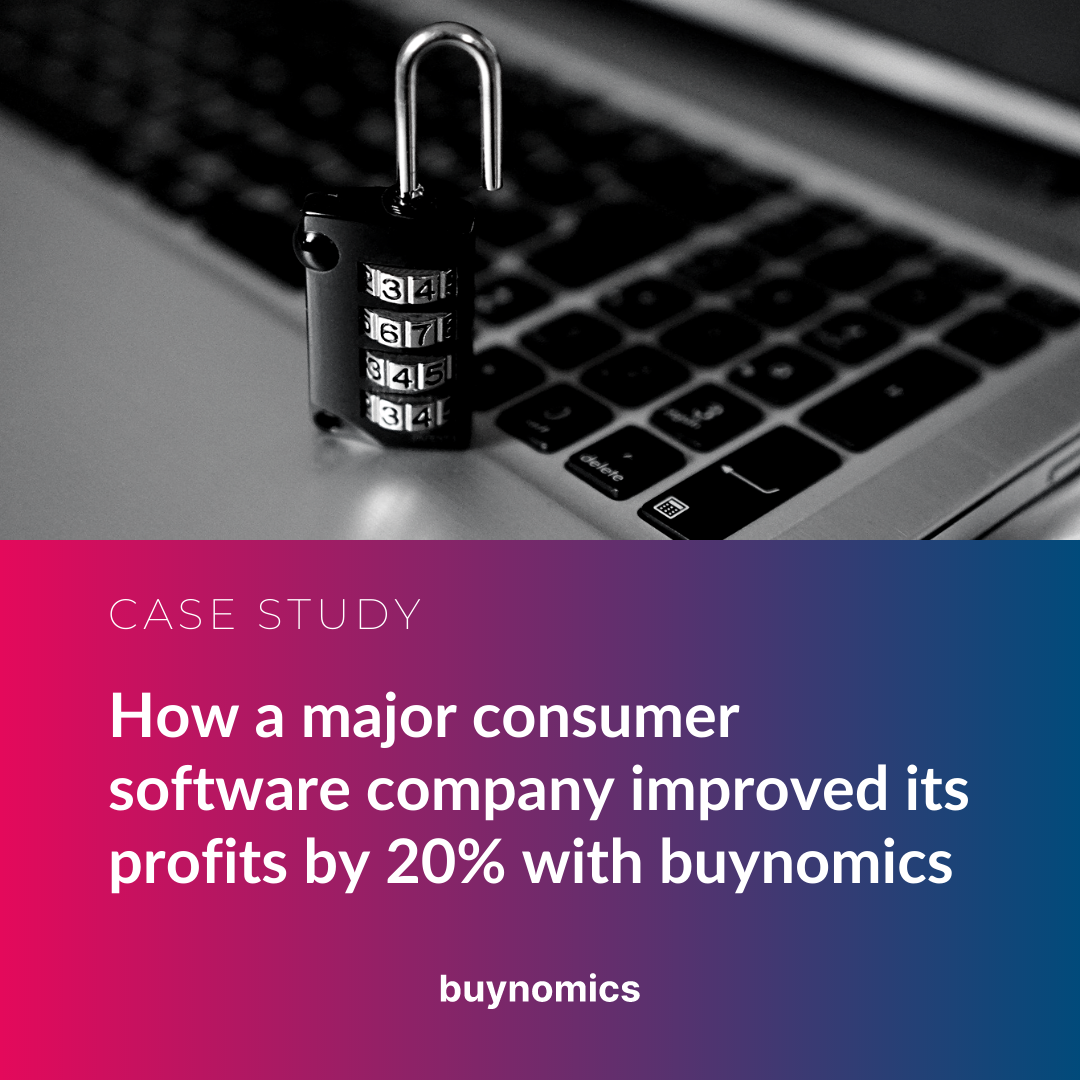 Case Study - How a major consumer software company improved its profits by 20% with buynomics Case Study - How a major consumer software company improved its profits by 20% with buynomics