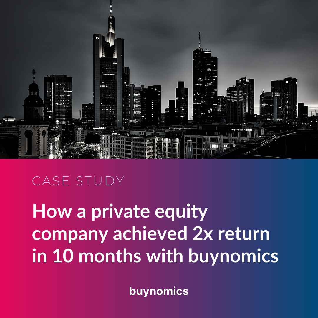 Case Study - How a private equity firm achieved 2x return in 10 months with buynomics Case Study - How a private equity firm achieved 2x return in 10 months with buynomics