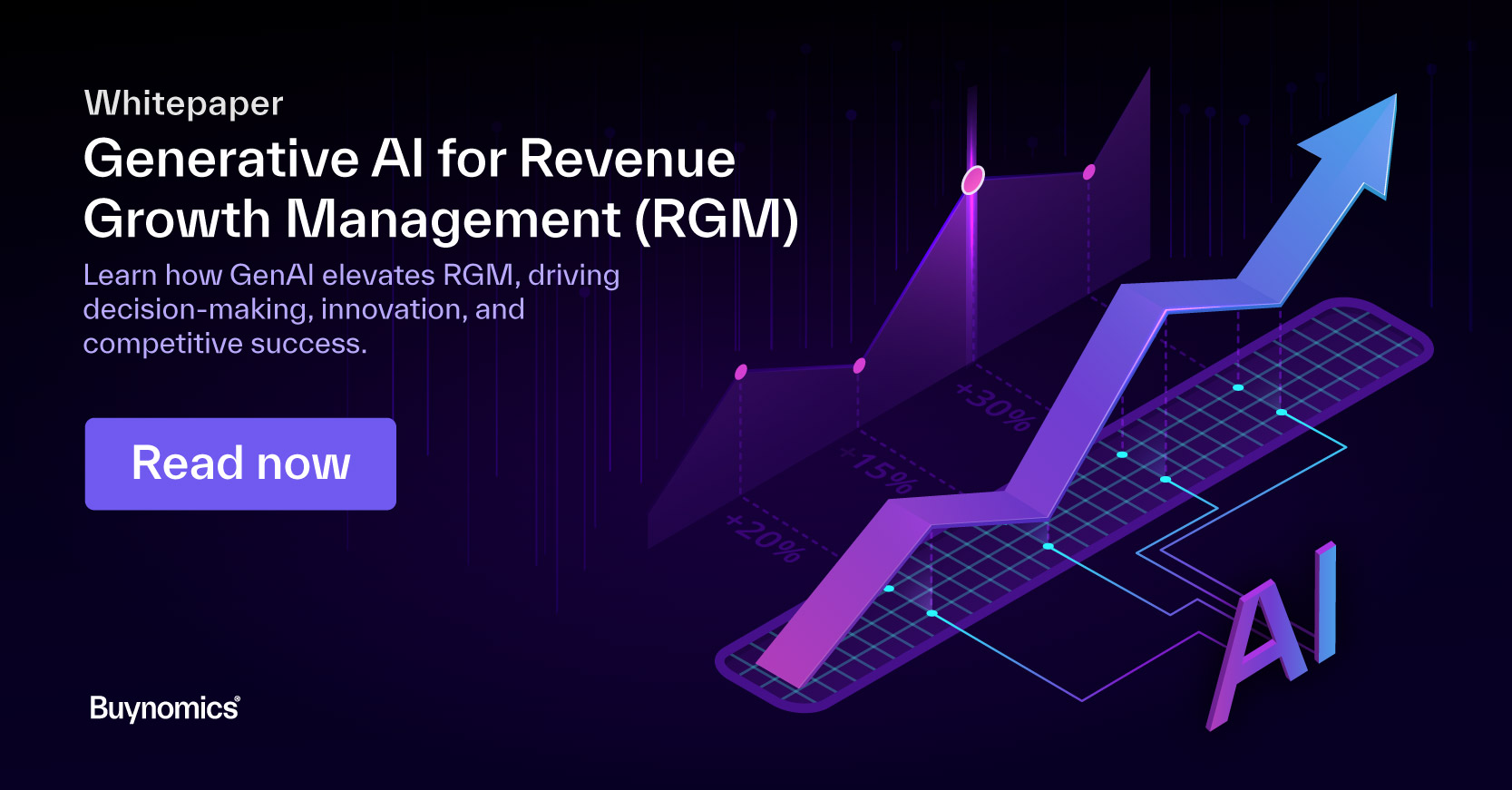 Graph rising upward - header image for Generative AI in Revenue Growth Management whitepaper